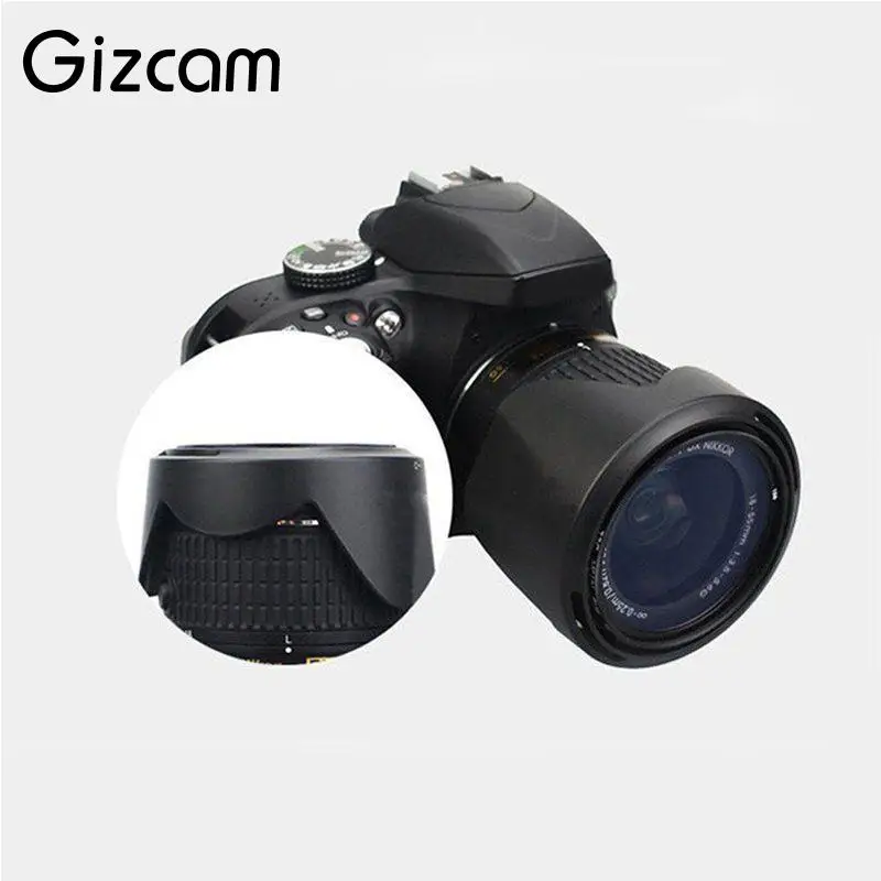 Gizcam Lens Hood Protection Replace For Nikon D3300 D5500 18 55mm f/3.5