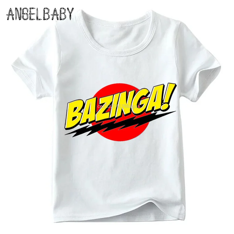 Детская футболка The Big Bang Theory Bazinga с принтом летние белые топы для мальчиков и