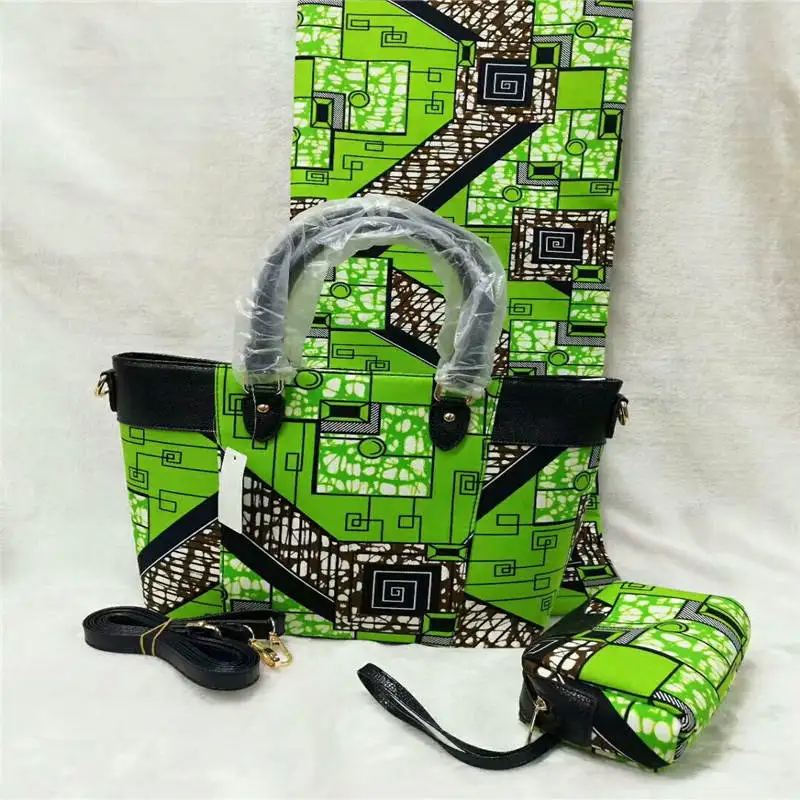 

Hot sale purses and handbags fashion handbags 2019 woman bags african wax bag set ankara wax prints fabric ! J60983