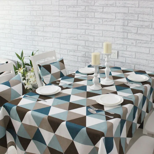 Aliexpress Triangular Splice Colorful Summer Table Cloth Triangular Splice Colorful Summer Table Cloth Simple Geometric Round Tablecloth