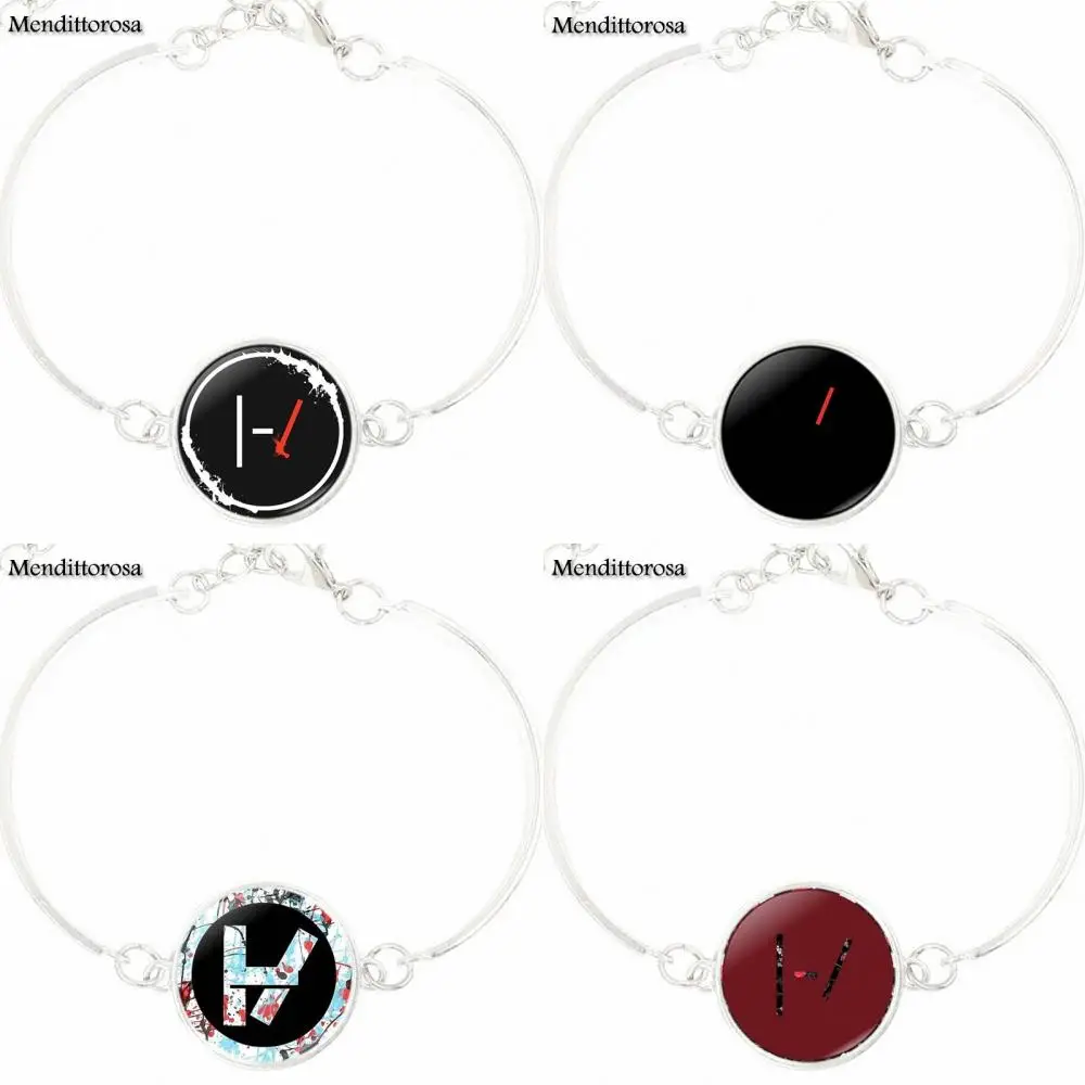 

Fashion Jewelry Classic Glass Cabochon Silver Chain Bracelet Bangle s For Women Chain Necklace Jewellery Twenty-one pilots 4