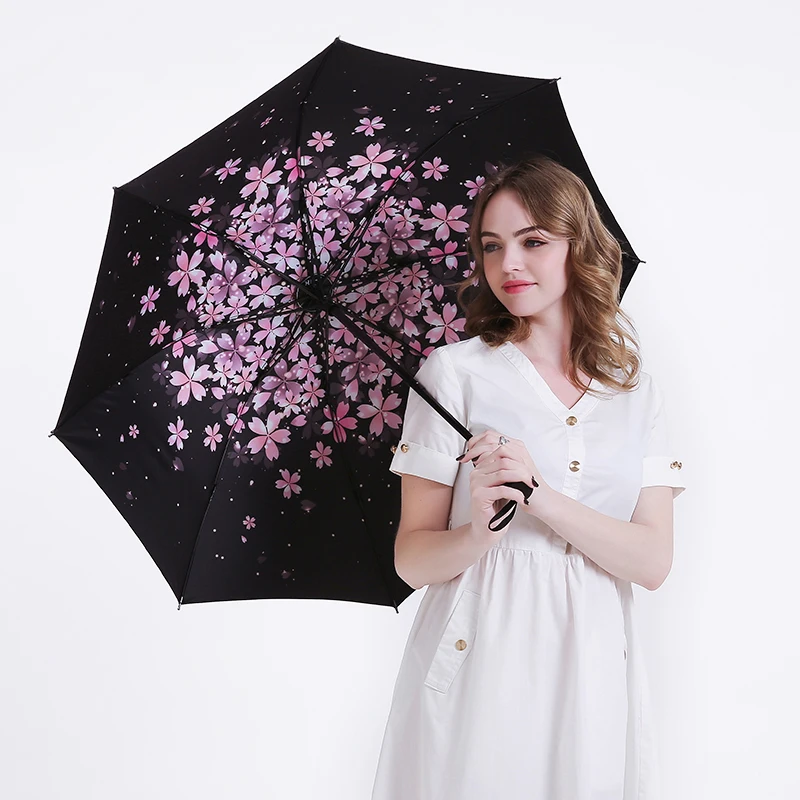 

Cherry Blossoms Japanese Cute Lady Umbrellas Rain Women Pink Flower Sun UV Protection Adult Windproof Umbrella Fashion Parasol