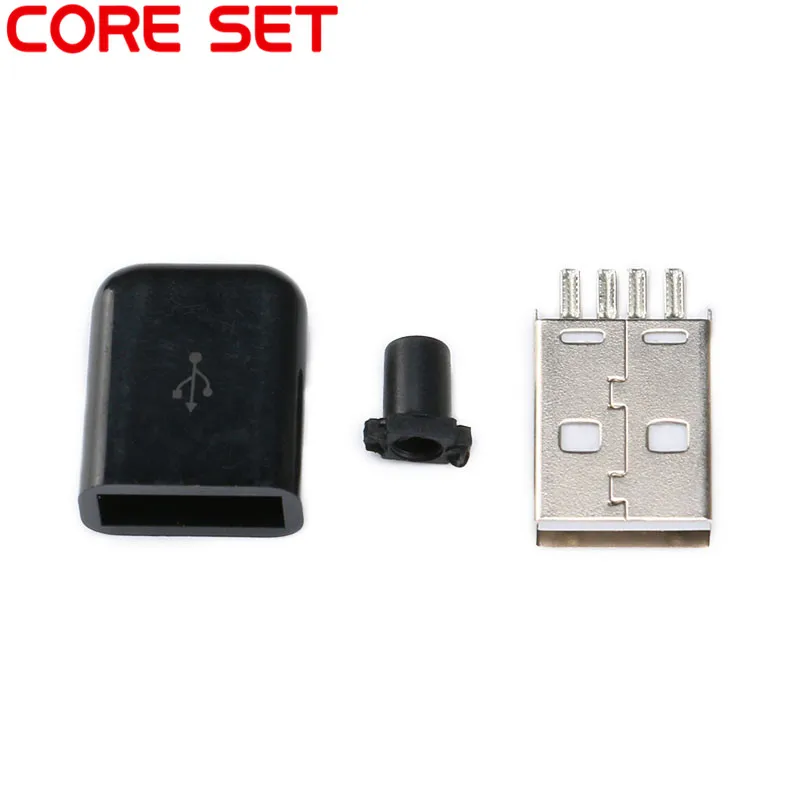10 шт. DIY Micro USB 2 0 Штекерный разъем комплект с крышками Черный Белый 5 P кабель
