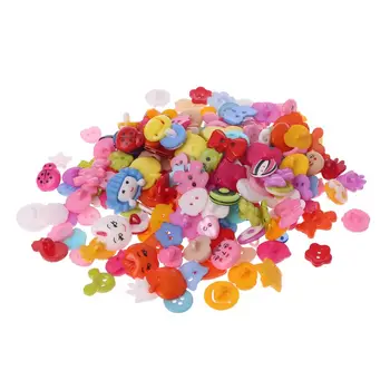 

200pcs 10mm Mixed Pattern Mixed Buttons Sewing Scrapbooking Children's handmade decorative toy Charm Craft DIY Accessories