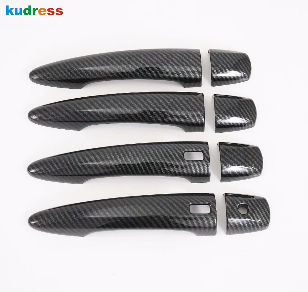 

For Nissan Altima 2019 2020 ABS Carbon Fiber Door handle catch cover Trim cap auto accessories with 3 holes smart keyhole 8pcs