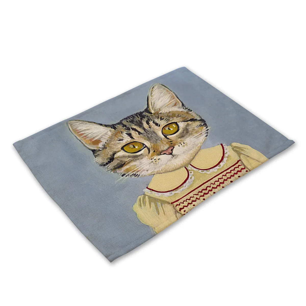 Мультяшный животный Кот коврик для стола прямоугольная хлопковая льняная салфетка для обеденного стола украшения для кухни аксессуары для стола Coaster - Цвет: MA0028-7