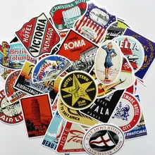 55pcs mixed 2018 Style Travel Hotel Sticker Laptop Tablet Trolley Luggage Suitcase Skateboard Personalized Retro Stickers