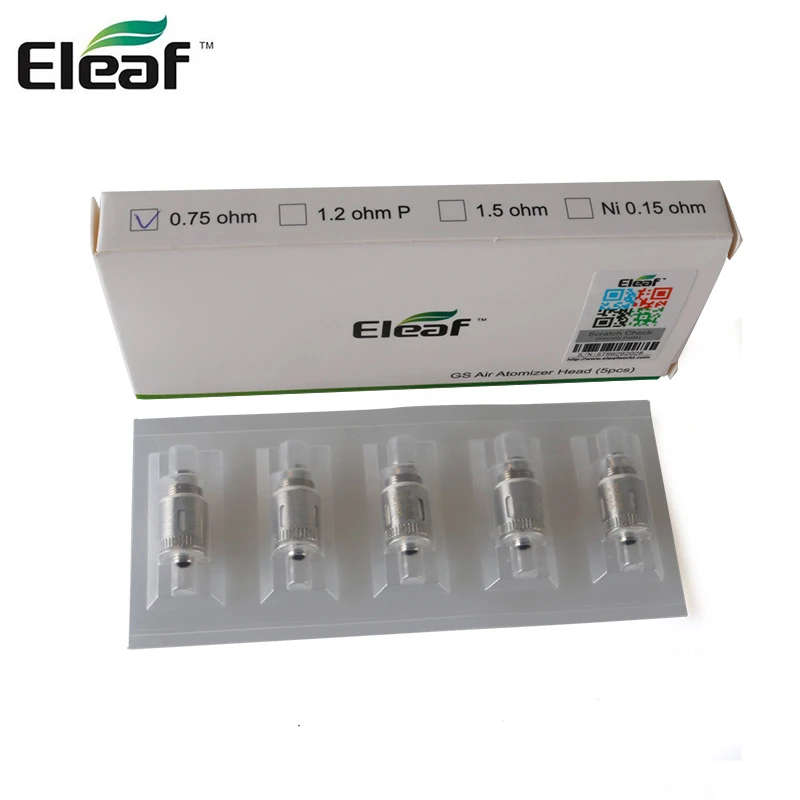 Eleaf GS Air натуральный хлопок Head-0.75ohm для GS Танк контроль температуры ка провода GS air головка распылителя с чистого хлопка фитиль