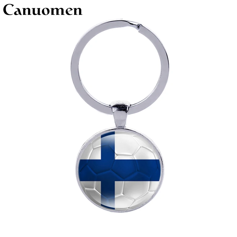 Canuomen Франция флаг брелоки с футбольной тематикой Финляндия стекло кабошон