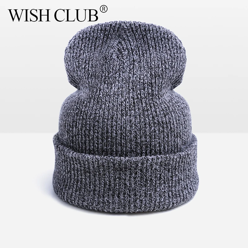 WISH CLUB,, модная теплая зимняя женская шапка унисекс, Skullies Beanies, мужская шапка, кепка, женская шапочка вязаная бини, Прямая поставка