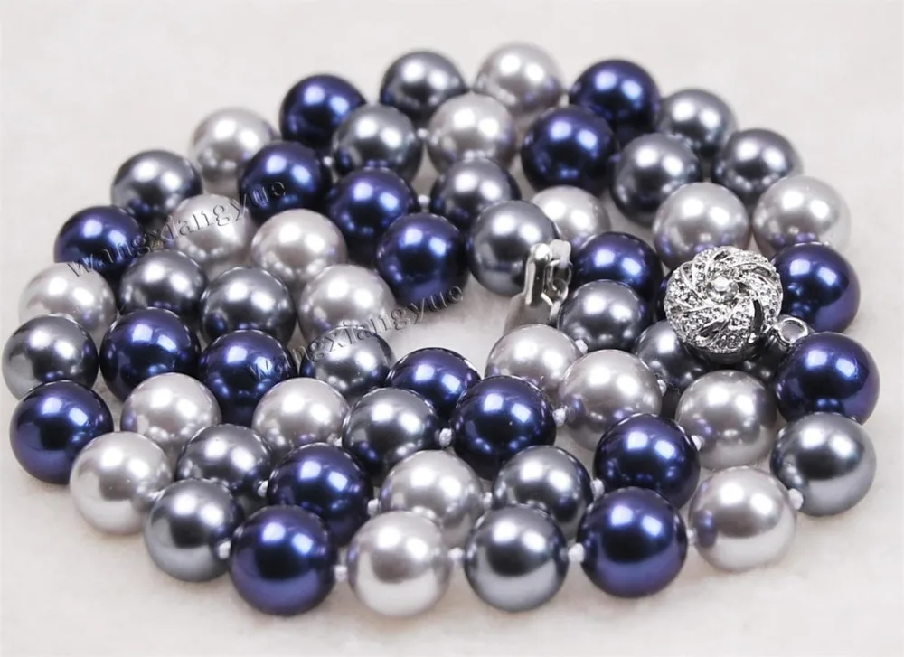 

Hot sale new Style >>>>>Long 24" 10mm Multicolor South Sea Shell Pearl Round Beads Necklace