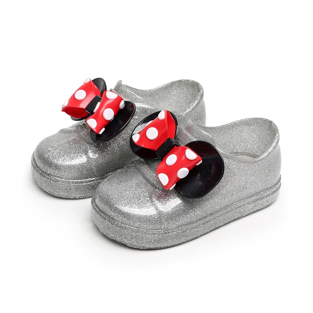 

TELOTUNY hot sell baby Waterproof rain shoes Infant Dot Bowknot Rubber Rain Boots Kids Children Rain Shoes Z1011