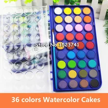Твердые гуашь Краски набор акварель в порошке комплект, принадлежности для живописи в случае для детская живопись посуда 36 цветов Краски ing материалов