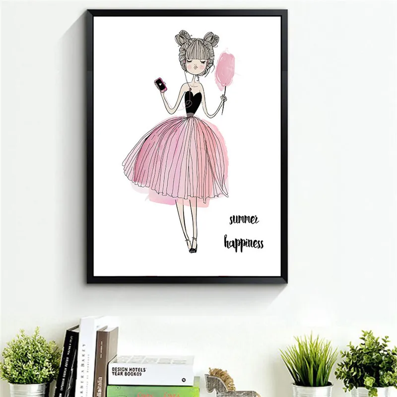 HAOCHU-Watercolor-Beauty-Girls-Canvas-Art-Poster-Giclee-Print-Painting-Cute-Wall-Pictures-for-Kids-Room (4)