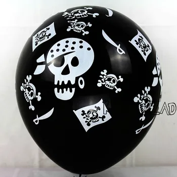 

10pcs black skull latex balloons Halloween pirate air globos ballons pirates theme birthday party decoration supplies kids toys