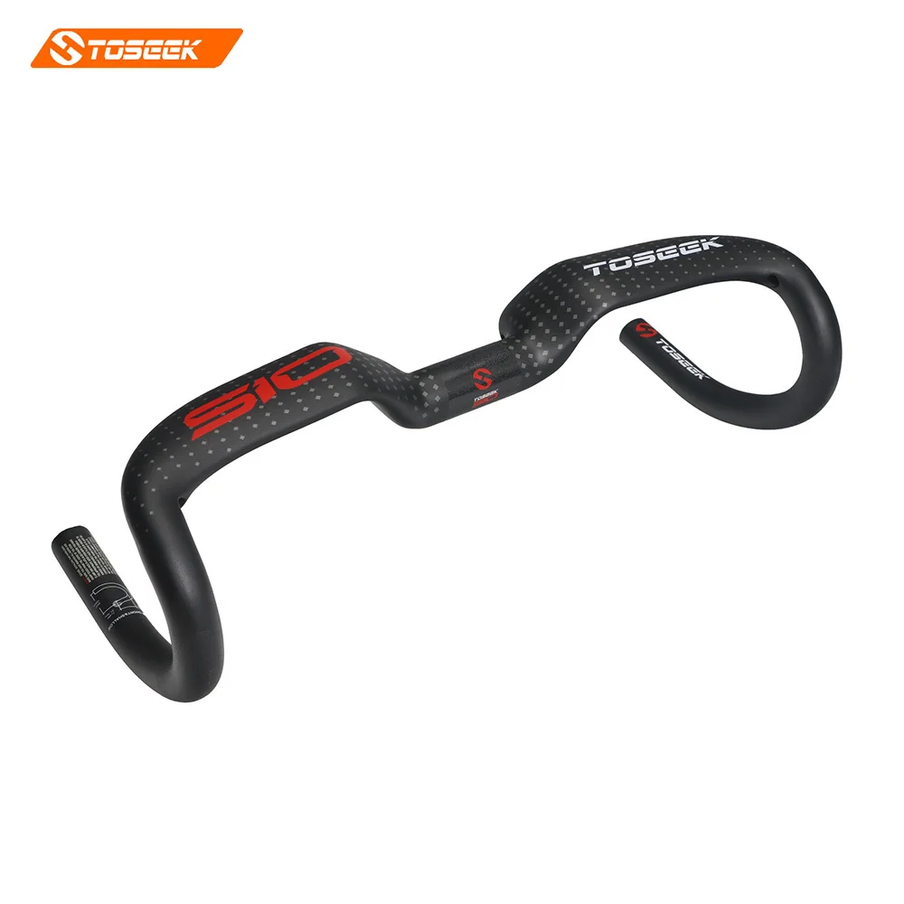 Toseek Road Bike Handlebar Carbon Fiber Bicycle Handlebar Carbon Road Handlebar 400/420/440mm