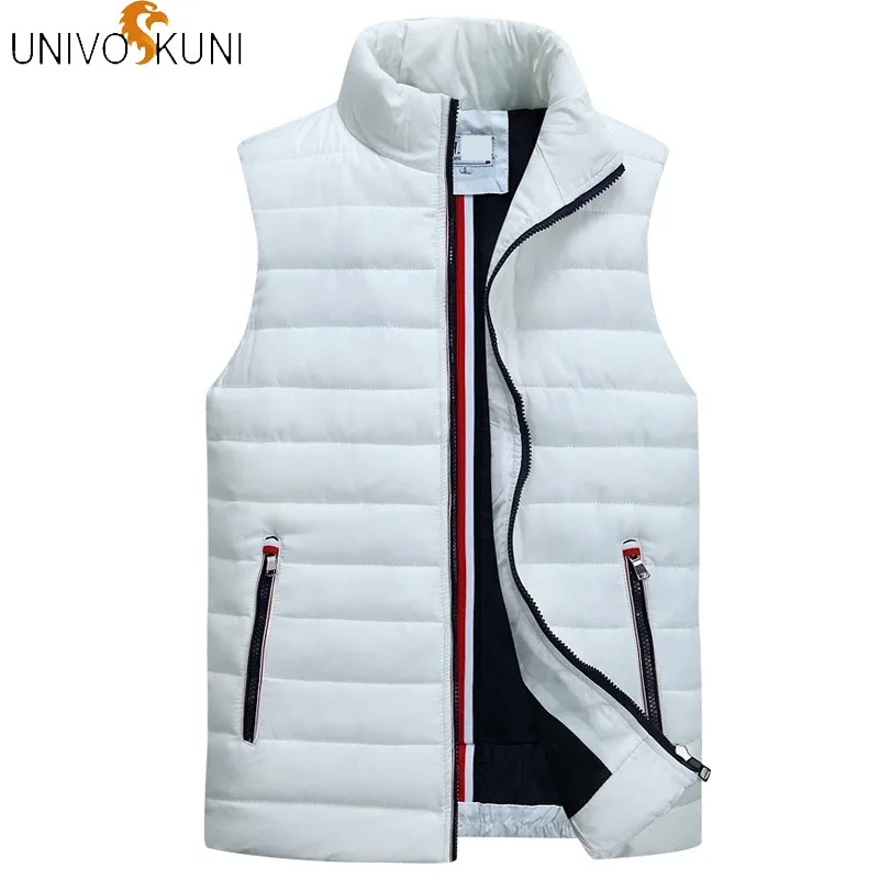 UNIVOS KUNI/Veste мужские без рукавов жилет Homme Зимние Повседневные Пальто с хлопковой