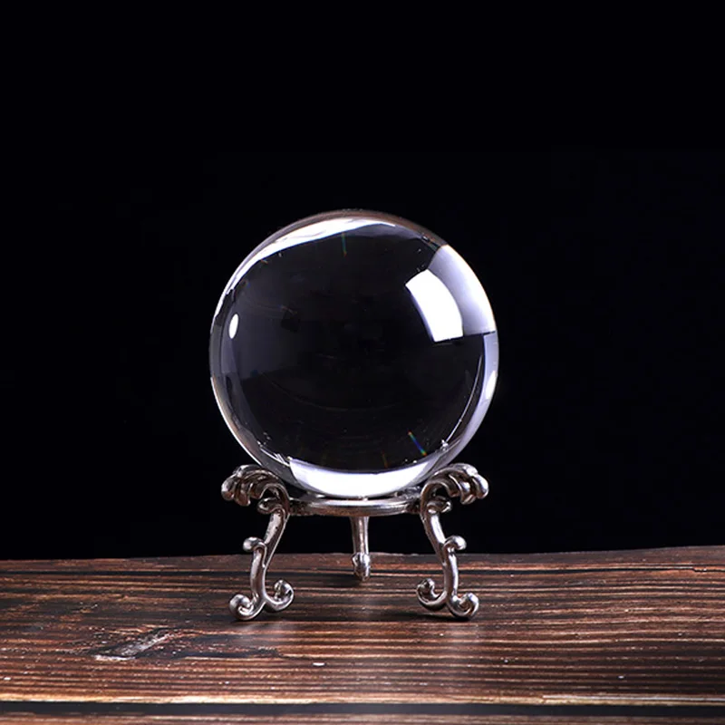 60/80/100mm хрустальный шар стеклянный шар декоративный шар мини стеклянные шары Magic гадания реквизит фотографические кристалл сфера - Цвет: Светло-серый