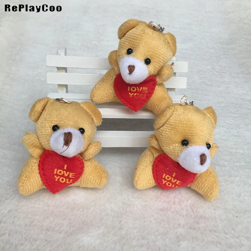 

100PCS/LOT Cute Plush Keychains Toys Pendant Soft Bears Stuffed 5.5cm Lovely-shaped By Phone Bags Accessories Gifts HMR026