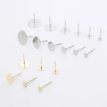 100 шт. основа под сережки-гвоздики из нержавеющей стали подходит для 3 мм 4 мм 5 мм 6 мм 8 мм 10 мм 12 мм Кабошон Базовые настройки пустые для изготовления ювелирных изделий своими руками