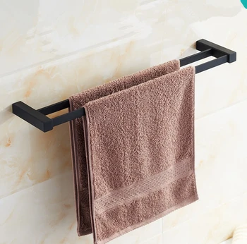 

2016 Bathroom Accessories,Strong Stainless Steel Material Romantic Black Finish Double Towel Bar&Towel Rack/Vintage Design Style