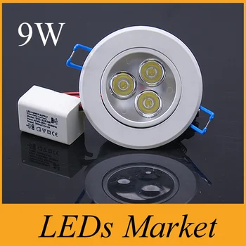 

New arrival white shell 9w 12w Led Downlight dimmable Led recessed lights lamp AC90-260V Warm Cold white + Driver UL CE SAA