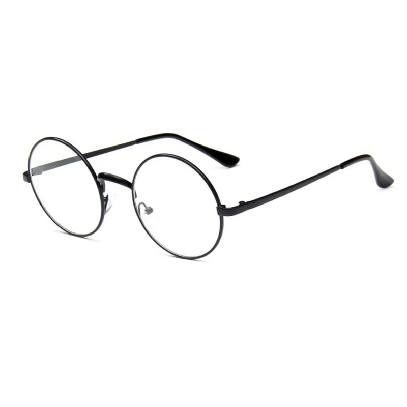 

Round nerd glasses transparen clear lens unisex Rose gold round metal frame glasses frame optical men women black uv400