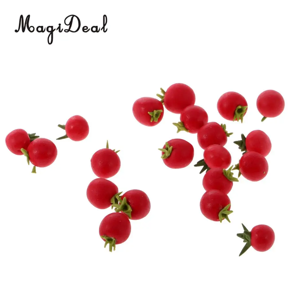 10 Pieces 1:12 Scale Dollhouse Fruit Food Miniature Mini Lemon Apples Cherry for Restaurant Kitchen Decor Pretend Play Toys