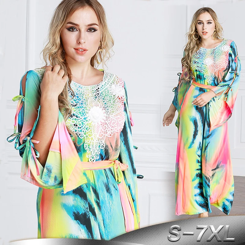 

Vestidos 2019 Abaya Kaftan Robe Dubai Arabic Lace Hijab Muslim Dress Women Jilbab Bangladesh Caftan Turkish Islamic Clothing