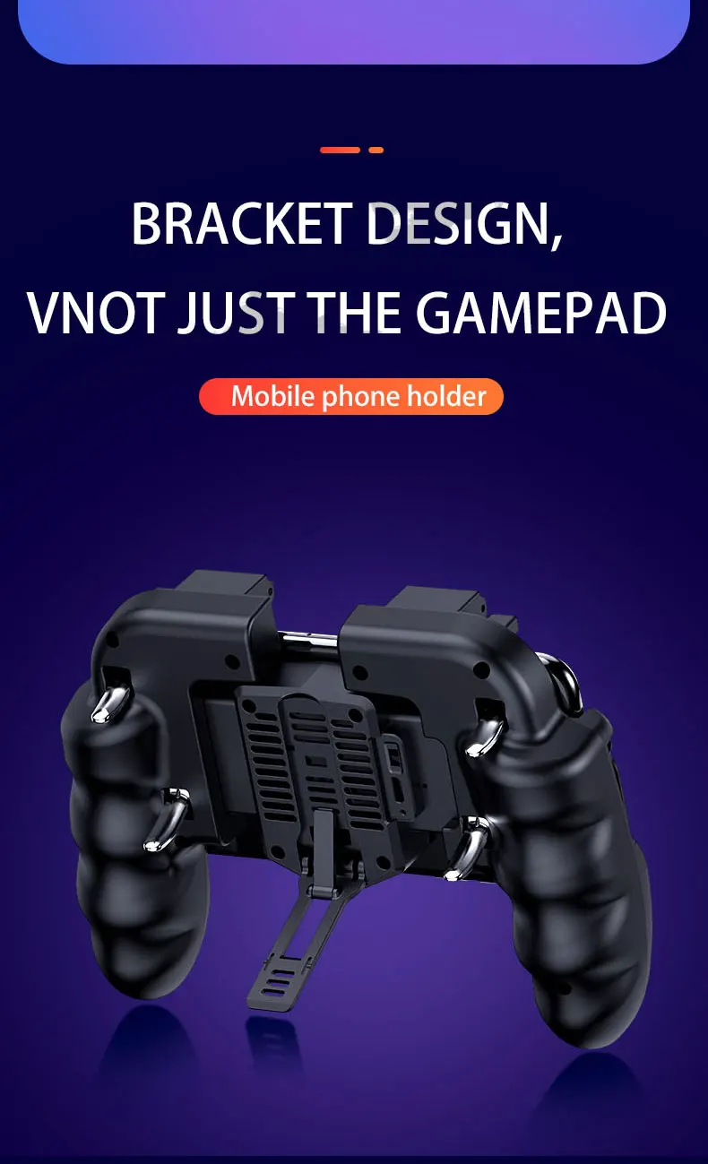 Rovtop PBUG Mobile Controller Gamepad Pubg Phone Trigger L1R1 Shooter Joystick Phone Holder Game Pad With Cooler Fan Z2