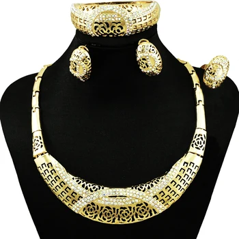 

2018 mirafeel new design gold jewelry sets african women big necklace wedding jewelry party jewelry sets