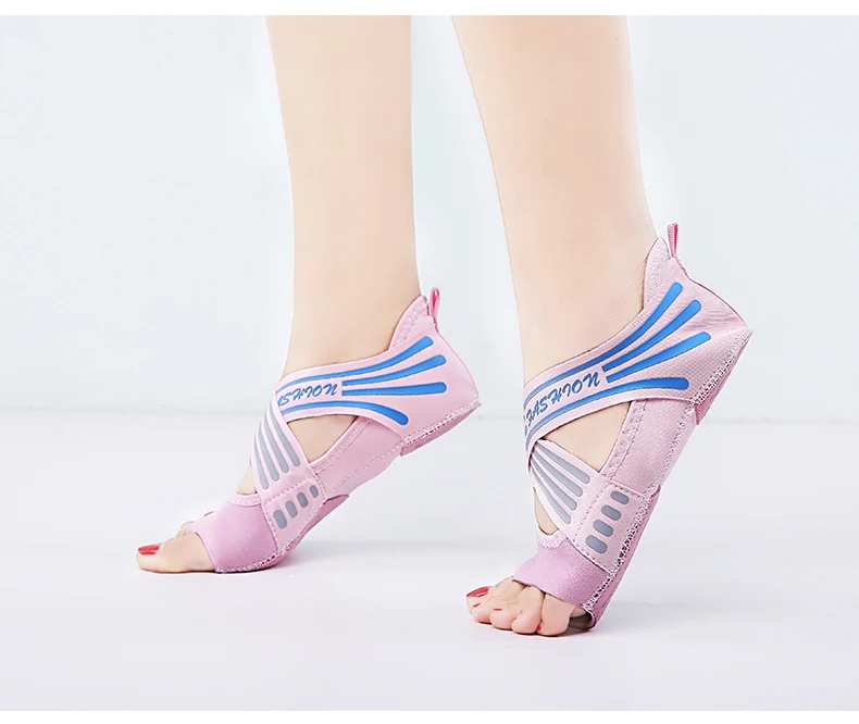 Новое поступление нескользящие носки для йоги, пилатеса для модниц комнатные Профессиональный Фитнес обучение Туфли без каблуков с эластичной резинкой выработать носки