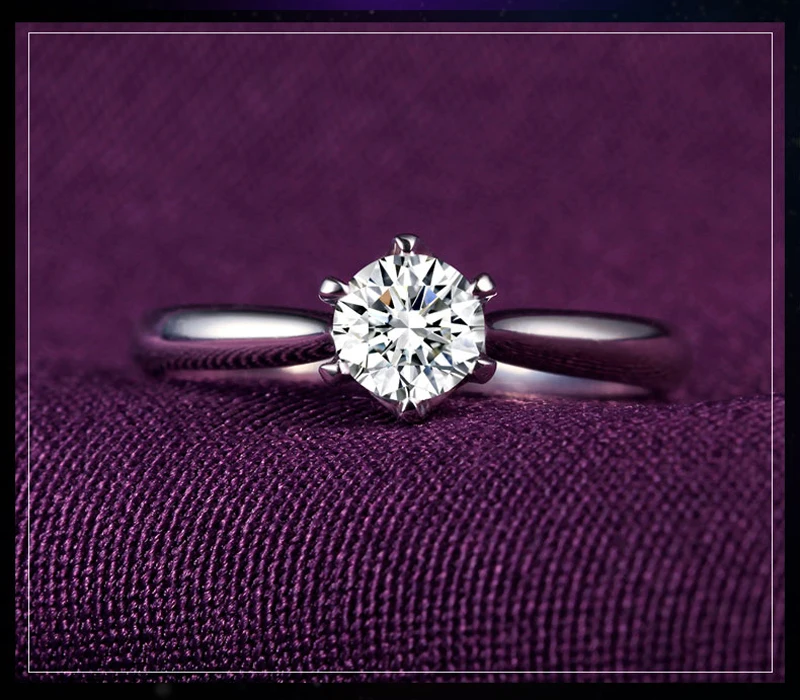 Yanhui роскошь 1 карат пасьянс кольцо 925 Твердое Серебро обручальные кольца для женщин Настоящее 6 мм циркон обручальные кольца с фианитами JZ040
