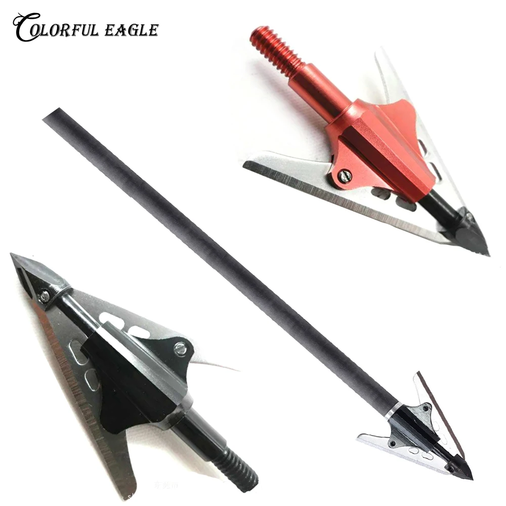 

Archery 3/6/12pcs 2 Extensible Blade Broadhead 100GR Arrow Head Tips Points for Hunting
