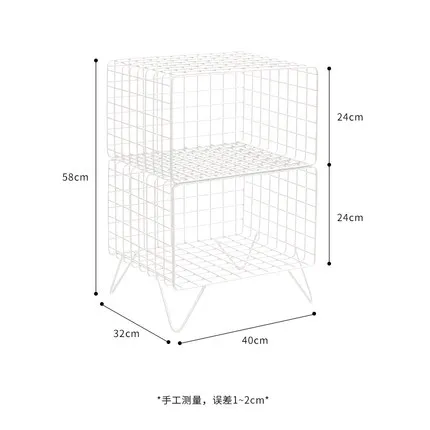 Скандинавские кованые стойки для спальни прикроватный столик для хранения в полу стеллаж для хранения простой гостиной многослойная книжная полка - Цвет: white 2layer A