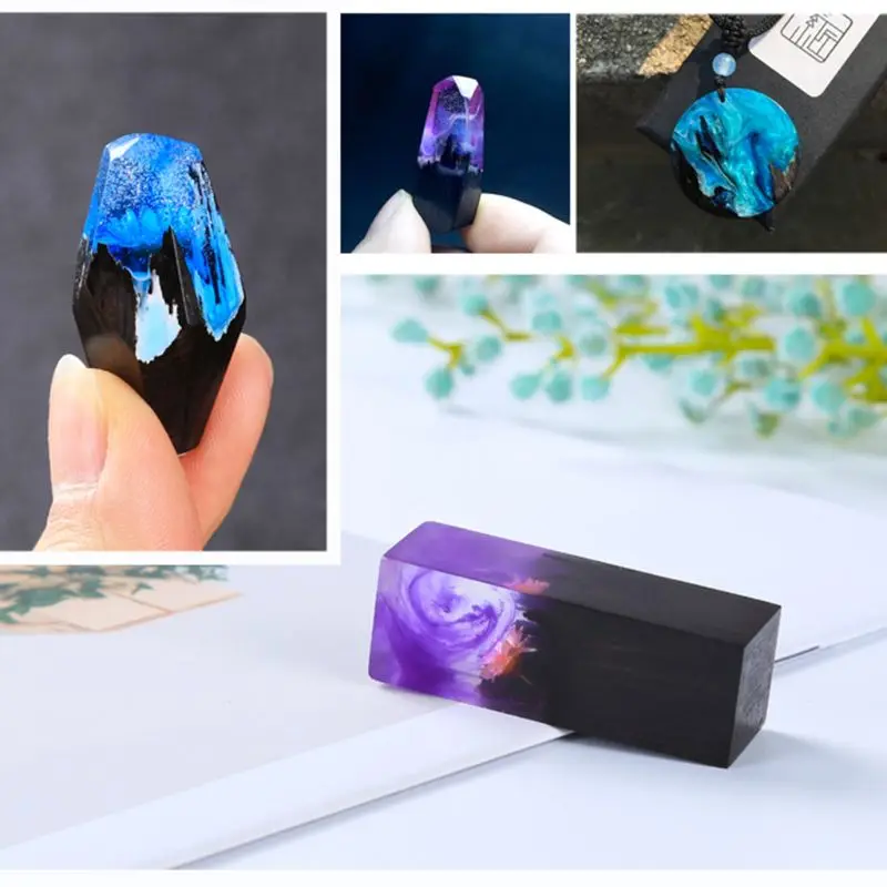 

Epoxy Resin Craft Material Blood Sandalwood Art DIY Jewelry Making Necklace Pendant Landscape Decoration Crafts Handmade Gifts