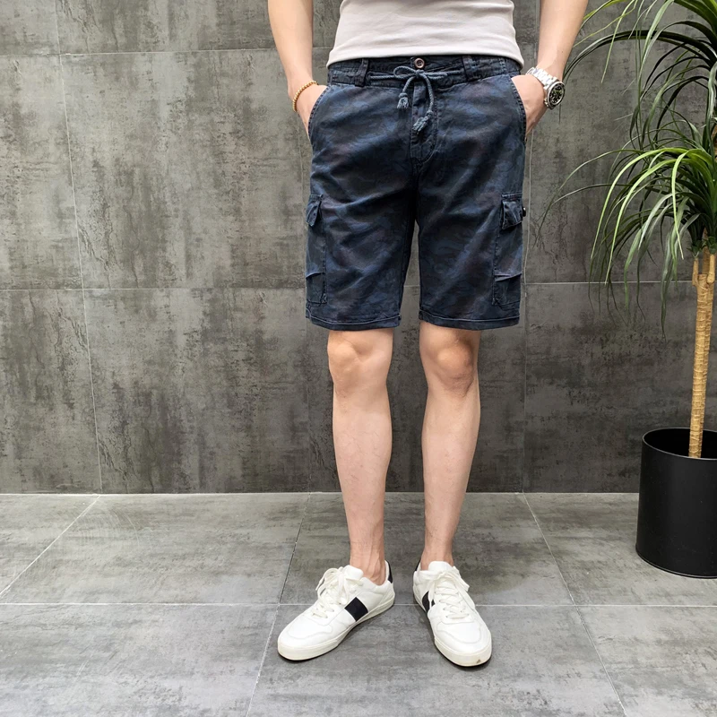 Камуфляжные шорты мужские в Военном Стиле мужские шорты кэжуал летние пляжные шорты новая мода уличная эластичная талия K9101