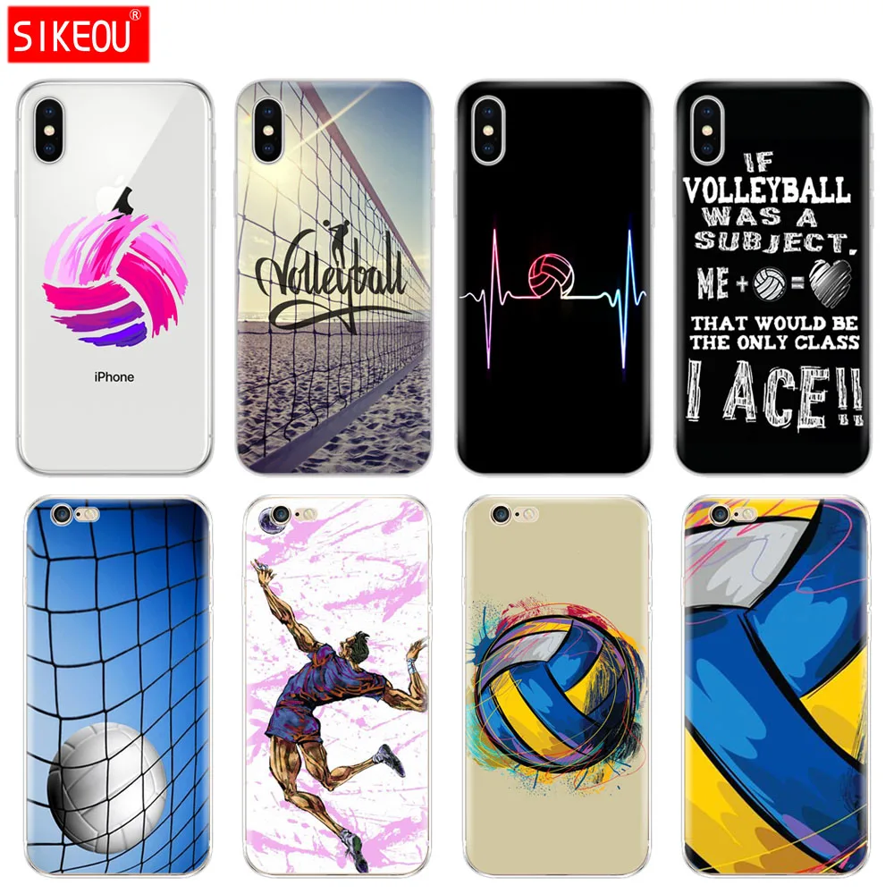 Силиконовый чехол для телефона Iphone 6X8 7 6s 5 5S SE Plus 10 XR XS Max волейбольный Спорт |