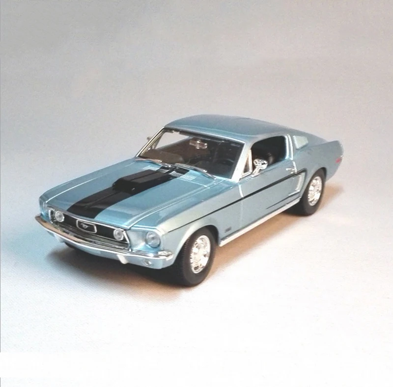 1/18 Ford Mustang GT 1966 мышечная машина синий/белый сплав цинка модель автомобиля литье