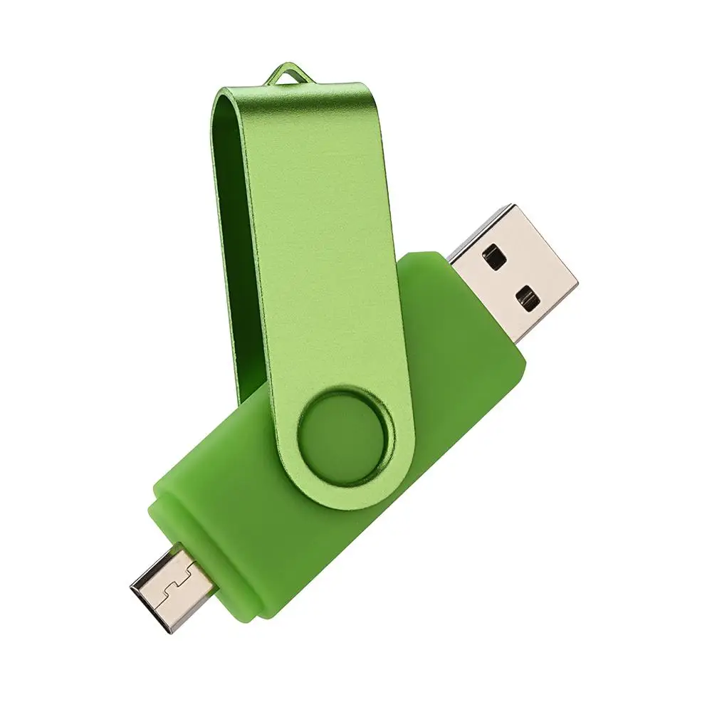 Высокоскоростной usb 2,0 OTG 64 Гб флэш-накопитель USB 128 Гб Внешняя память 32 Гб 16 Гб микро-usb-накопитель - Цвет: Green