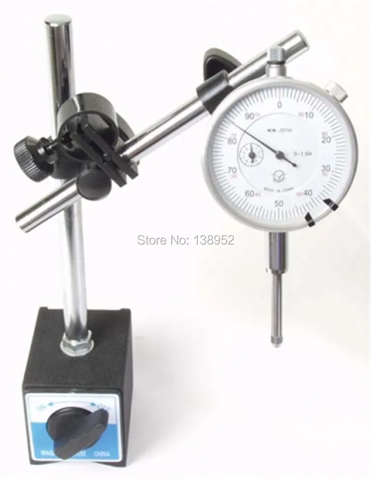 

0-10mm dial indicator + 60kg Magnetic Base with fine adjustment Dial Indicator Gauge Universal Magnetic Base Holder Stand