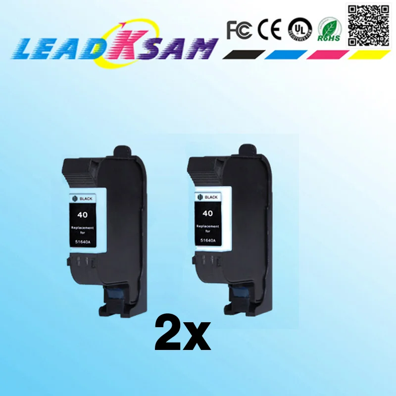 

2x replacement ink cartridges compatible for hp40 40 51640a 51640 Designjet Series 230 250c 330 350c 430 450c 455ca 488ca 650c
