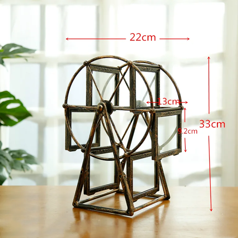 Креативный Европейский стиль ретро поворот колесо обозрения украшения для фоторамки фото дисплей стенд свадебное украшение домашнего декора - Цвет: 22x20x33cm