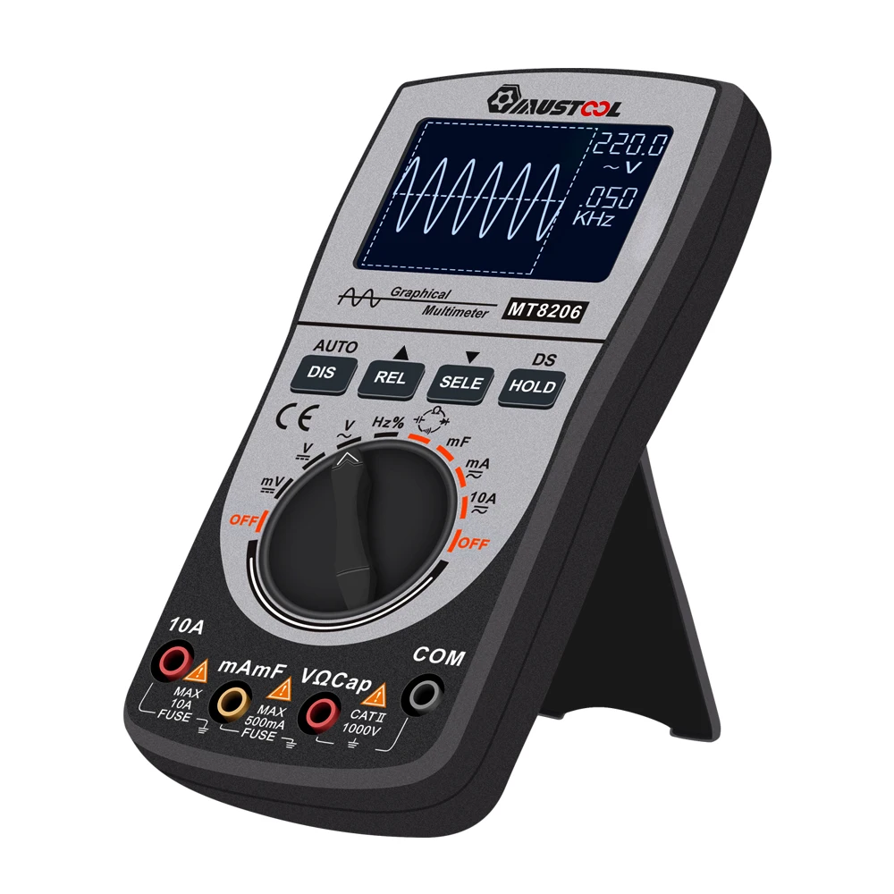 Kopen MUSTOOL Verbeterde MT8206 2in1 Intelligente Digitale Oscilloscoop Multimeter Stroom Spanning Weerstand Tester met Analoge Bar Grap