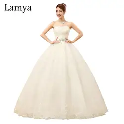 Lamya сексуальное платье с кристаллами для перевязи свадебное платье 2017 г., милое платье невесты на шнуровке, плиссированное платье