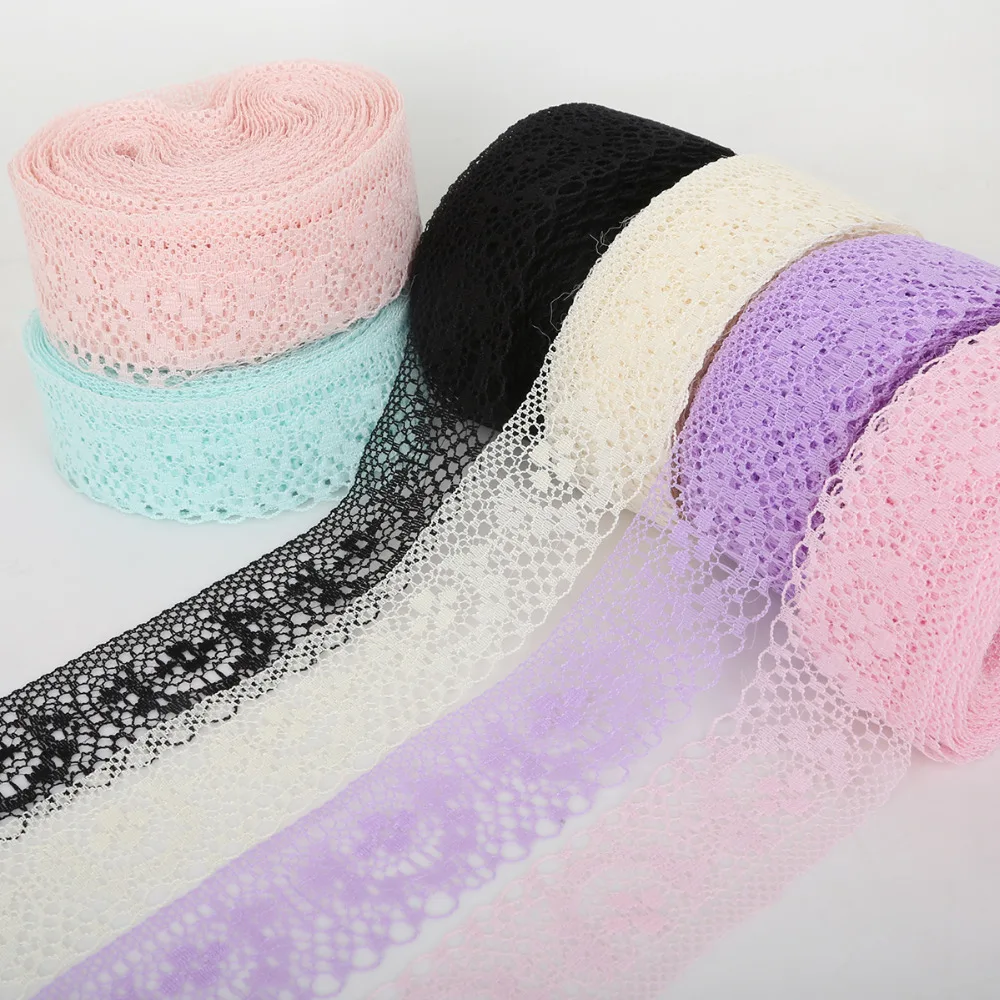 

10Yards/lot Muti Options 40mm Width Lace Ribbons DIY Embroidered Net Lace Trim Ribbon Fabric For Sewing Handcraft Decorations