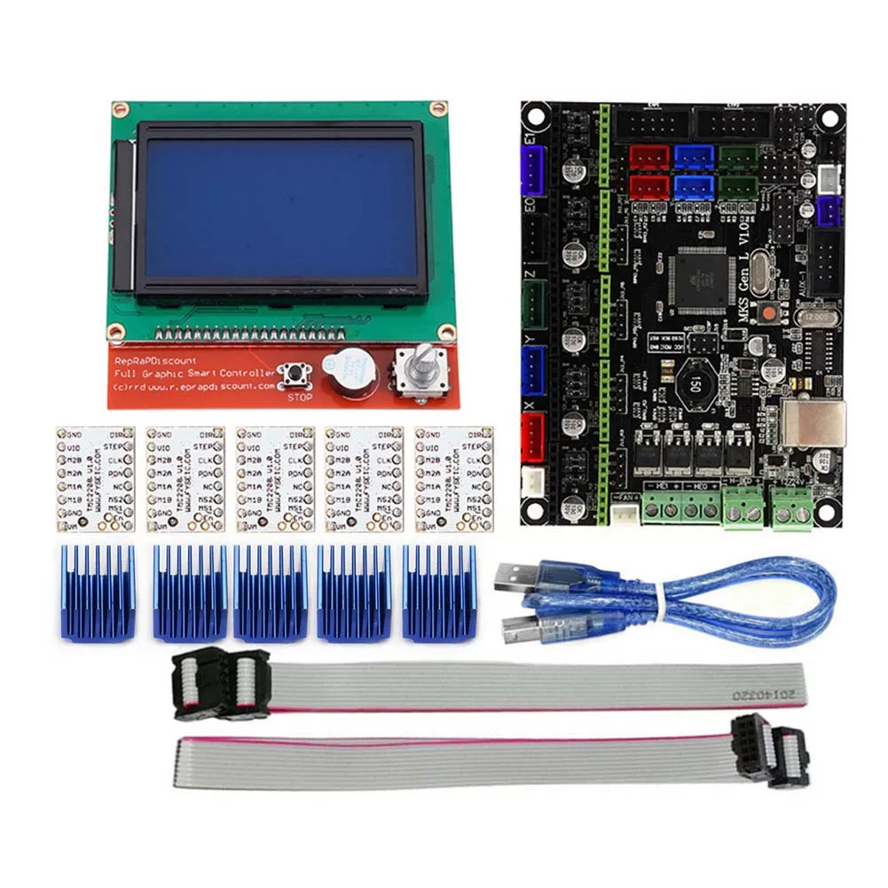 

For MKS GEN L Compatible with 12864 LCD Display Support TMC2208 Motor Driver 3D Print Kits OD889