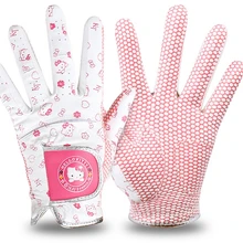 Новые Перчатки Для Гольфа hello kitty для начинающих, для детей, для левой или правой руки, для полных пальцев, из натуральной кожи, для мужчин и женщин