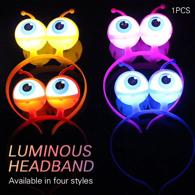 

Luminous Headband Little Monster Eyes Girl Kid Women Plastic Glow Hairbands Halloween Easter Hair Accessories Hair Band Headwear