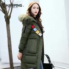 SHANPING 2017 Winter Fashion Removable Collar With Real Silver Fur Thickening Parka Women’s Jacket For Women Coat